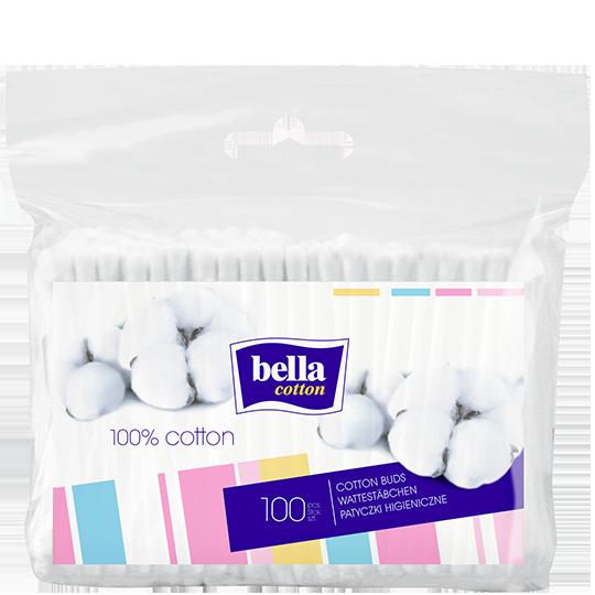 Палички гiгiєнiчні BELLA Cotton. Поліетиленова упаковка (100 шт. поліет. паков.)